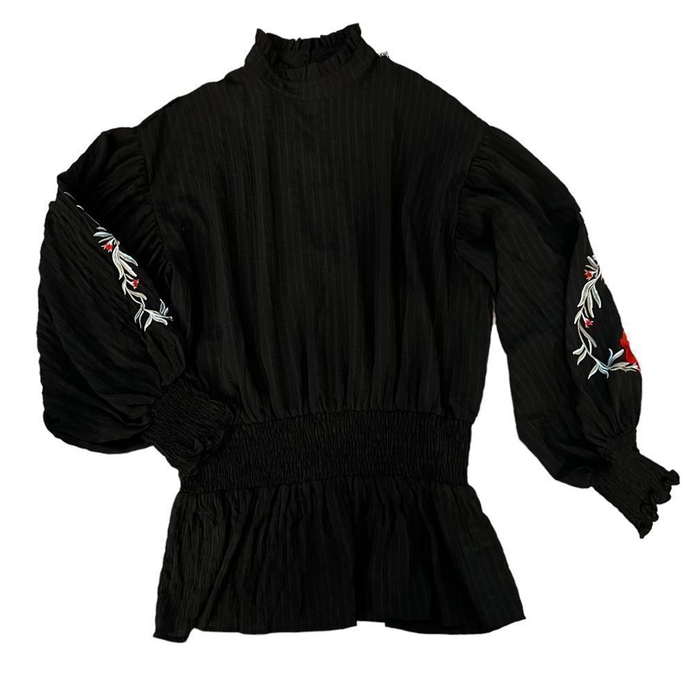 Black gauze blouse